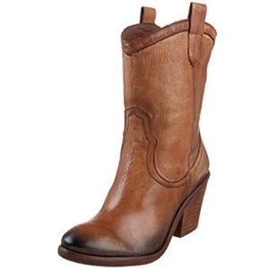 Sam Edelman Nile Brown Leather Cowboy Boots Size 8